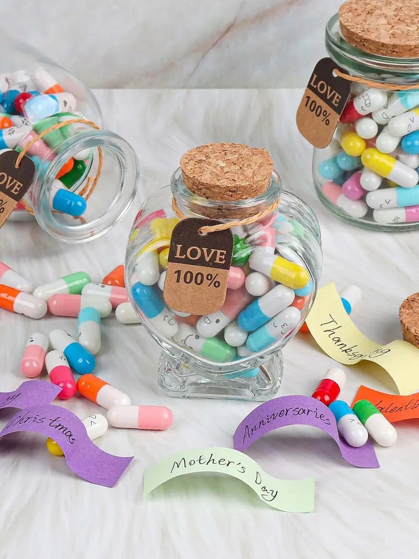 50pc Message Capsule In Bottle Letter Love Pill Capsule Letters Message in a Bottle Wedding Valentine's Day love Gift