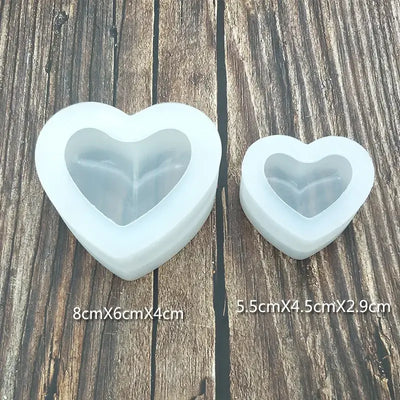 Valentine's Day 3d Love Heart Silicone Mold Aroma Gypsum Plaster Silicone Mould Chrismas Party Diy Candle Resin Mold