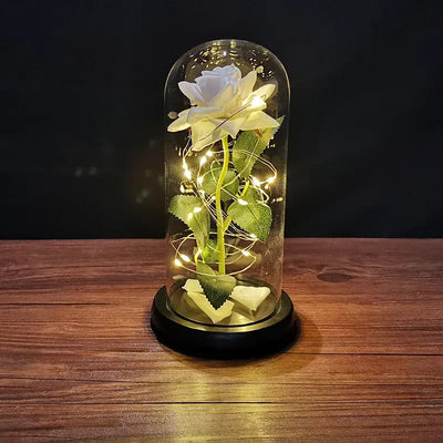 Valentines Day Gift for Girlfriend Eternal Rose LED Light Foil Flower In Cover Mothers Day Wedding favors Bridesmaid Gift