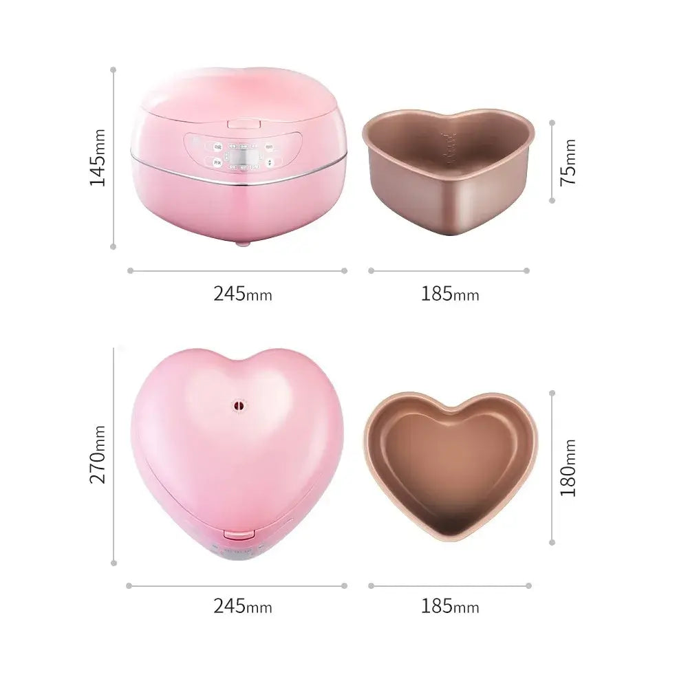 Peach Heart-Shaped Rice Cooker Smart Mini Home With 1-2-3-4 People Cute Appearance And Six Functions Of Scheduled Appointment