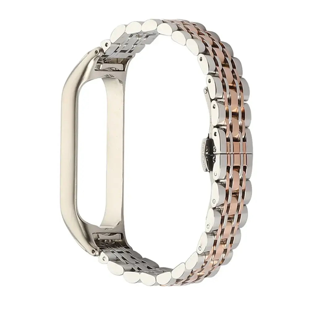 Silver Metal Mi band 7 6 Strap Bracelet for Xiaomi Mi Band 4 5 Miband Watchband with tool Luxury Metal Watch Band for Men Women