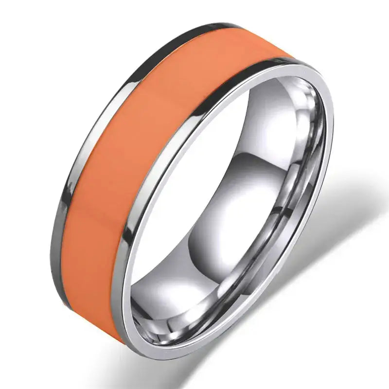 2020 Hot Fashion Lovers Sweetheart Jewelry Valentine Ring Ceramic 316L Stainless Steel Couple Simple  Female Male Memorial Gift