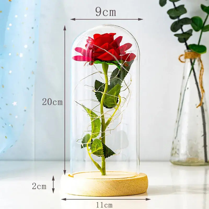 Valentines Day Gift for Girlfriend Eternal Rose LED Light Foil Flower In Cover Mothers Day Wedding favors Bridesmaid Gift