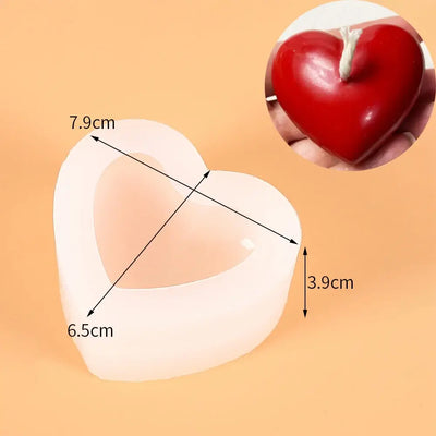 Love Candle Silicone Mold DIY Handmade Heart Shape Scented Candle Soap Resin Mold Valentine's Day Craft Gift Home Decor Supplies