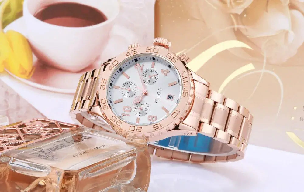 Fashion Brand Calendar Gold Luxury Top Quality Watch Waterproof Man Ladies Gift Quartz Sports watch Exquisite Wrist watches