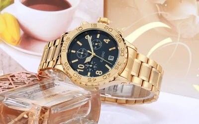 Fashion Brand Calendar Gold Luxury Top Quality Watch Waterproof Man Ladies Gift Quartz Sports watch Exquisite Wrist watches