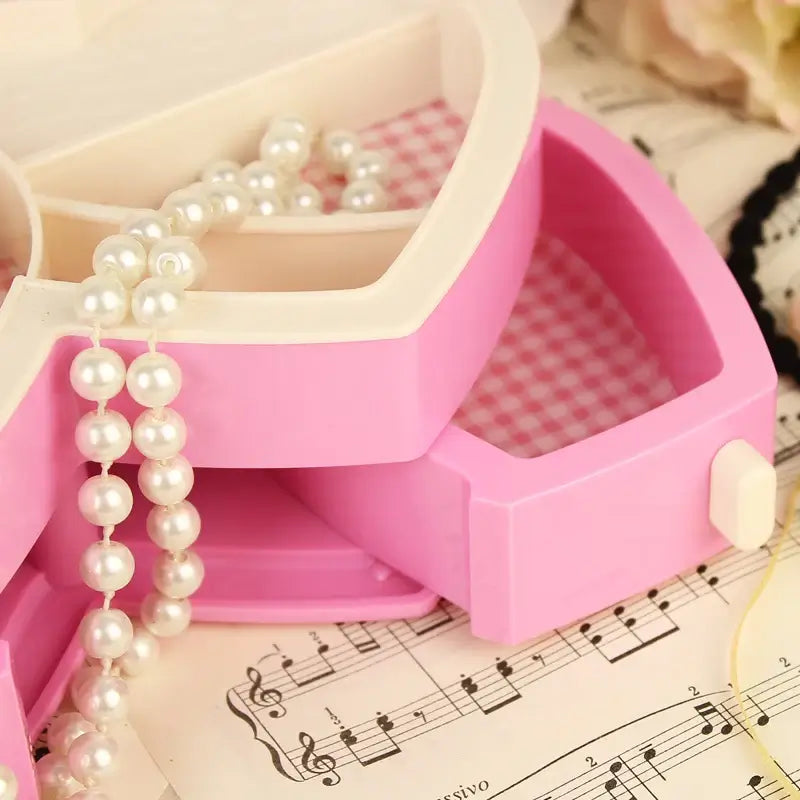 Classical For Elise Heart Music Box Birthday Gift Plastic Jewel Case Hand Cranked Dancing Ballet Girl Ballerina Musical Boxes