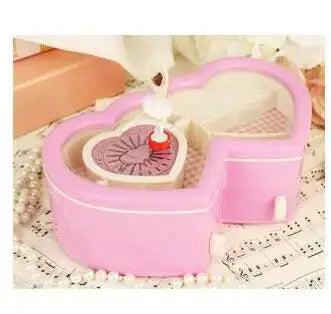 Classical For Elise Heart Music Box Birthday Gift Plastic Jewel Case Hand Cranked Dancing Ballet Girl Ballerina Musical Boxes