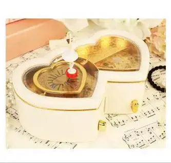 Classical For Elise Heart Music Box Birthday Gift Plastic Jewel Case Hand Cranked Dancing Ballet Girl Ballerina Musical Boxes