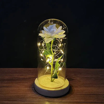 Valentines Day Gift for Girlfriend Eternal Rose LED Light Foil Flower In Cover Mothers Day Wedding favors Bridesmaid Gift