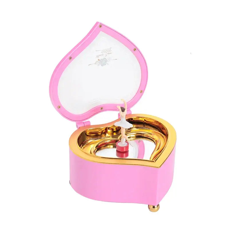 Romantic heart-shaped Music box Spin dancing ballet little girl Child Valentine's Day Birthday present