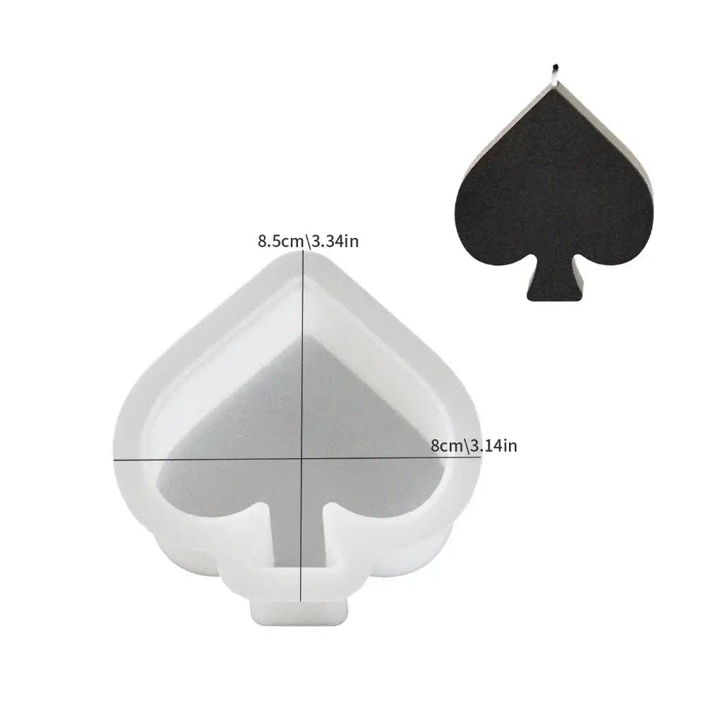 Easy Demold Poker Symbol Silicone Candle Moulds Diamond Soap Heart Gypsum Molds Club Resin Birthday Gifts Spade Chocolate Making