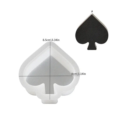 Easy Demold Poker Symbol Silicone Candle Moulds Diamond Soap Heart Gypsum Molds Club Resin Birthday Gifts Spade Chocolate Making