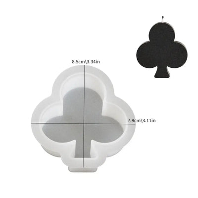 Easy Demold Poker Symbol Silicone Candle Moulds Diamond Soap Heart Gypsum Molds Club Resin Birthday Gifts Spade Chocolate Making