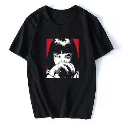 Movie Tshirt Quentin Tarantino Pulp Fiction Mia Vintage Men/women Fashion Tops Vintage 90S Streetwear Punk Rock Harajuku Clothes