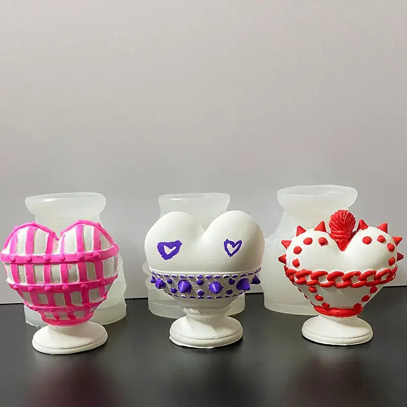 Valentine's Day 3D Love Candle Mold Diy Aromatherapy Gypsum Silicone Mold Heart Shaped Valentine's Day Decorative Crafts