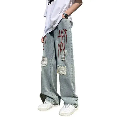 Spring Autumn Men's Jeans Neutral Wide Leg Denim Trousers Loose Straight Men Jeans Asthetic Pants for Boy Casual Baggy Hip Hop