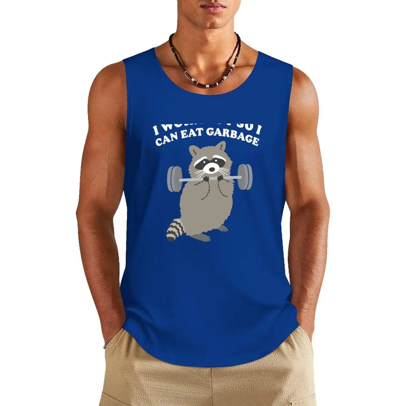 Racoon I workout so I can eat Garbage shirt Tank Top vest men Sleeveless men man sexy?costume