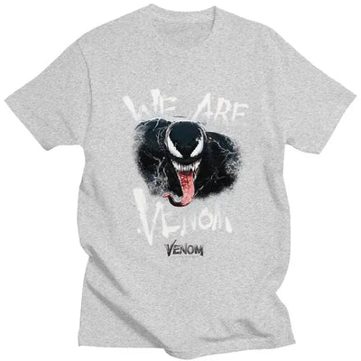 Venom We Are Hungry Tshirts for Men Short Sleeved Print T Shirt Stylish T-shirts Slim Fit Cotton Tee Clothes