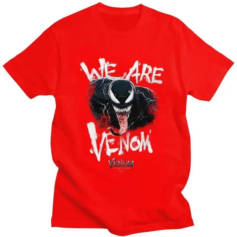 Venom We Are Hungry Tshirts for Men Short Sleeved Print T Shirt Stylish T-shirts Slim Fit Cotton Tee Clothes