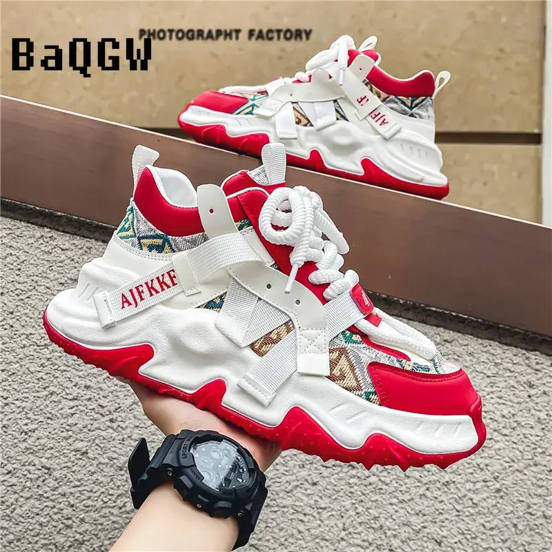 Luxury Men's Patchwork Casual Sneakers Comfortable Platform Shoes Designer Height Increasing Sneakers Men Casual Sports Shoes