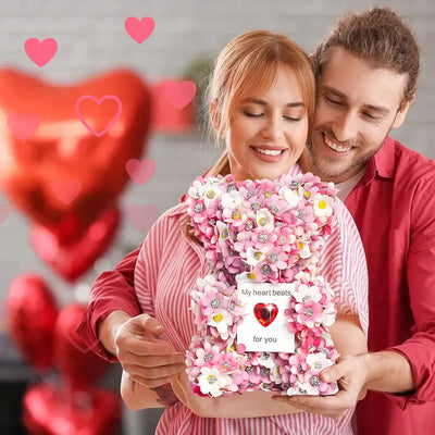 Valentine Present Artificial 17cm Flower Rose Teddys Bear Pink Eternal-Rose Love Present for Girlfriends Couples Lovers