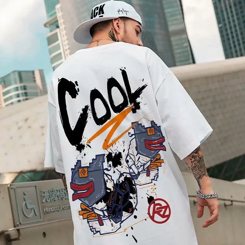 Summer Men's T-shirts 2025 Cool Funny Graphic Print T Shirt Letter Retro Cool Design Streetwear Short Sleeve Tee Top Y2K Clothes