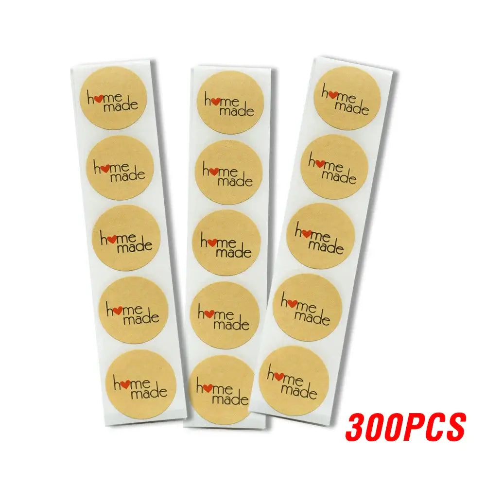 100-500pcs Kraft Paper Homemade With Love Stickers Scrapbooking For Envelope And Package Handmade Seal Labels Sticker Stationery