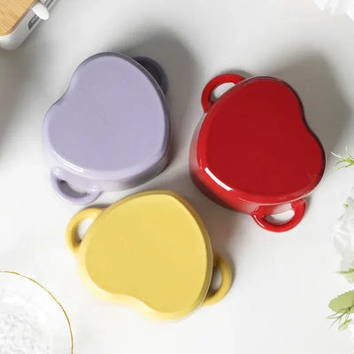 10CM Heart Shaped Red Dutch Oven Small Enameled Cast Iron Pot With Lid Saucepan Casserole Kitchen Accessories Cooking Tools