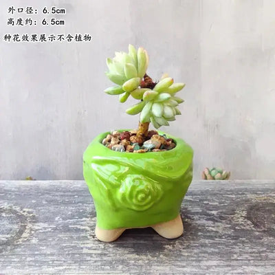 Succulent Pot Ceramic Thumb Mini Plant Flower Pot Personality Creative Pot Retro Simple Succulent Flowerpot Basin Pot Combinatio