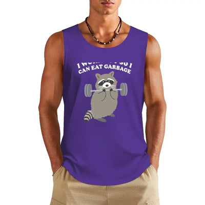 Racoon I workout so I can eat Garbage shirt Tank Top vest men Sleeveless men man sexy?costume