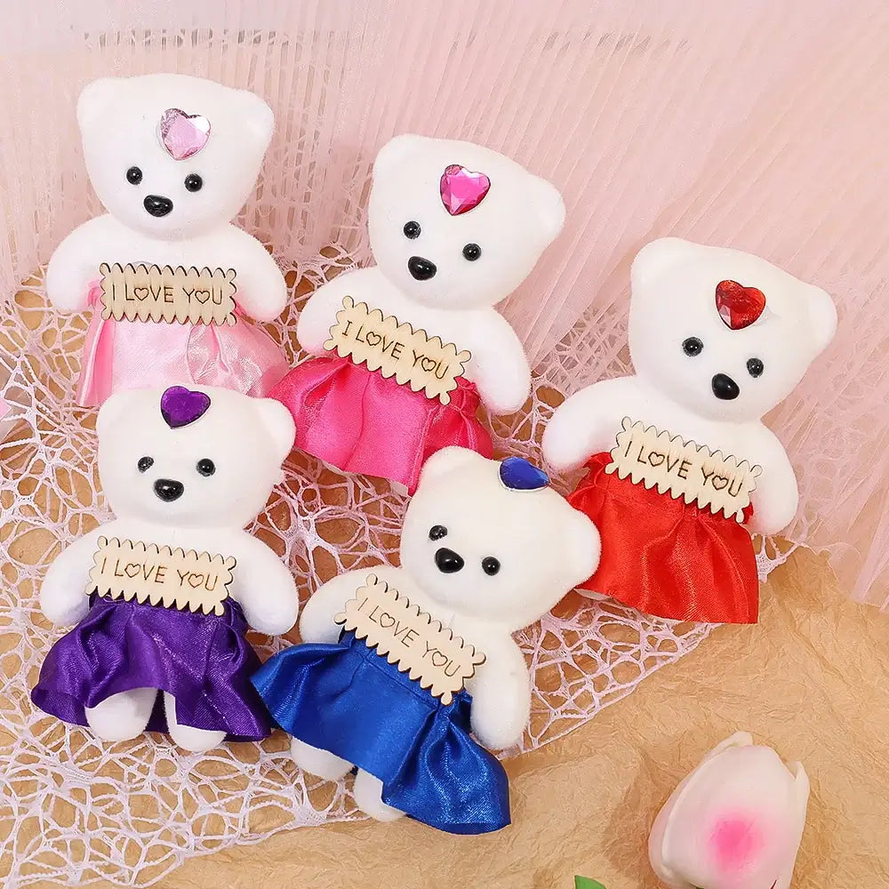 10/5Pcs Foam Bear Artificial Flower Teddy Bear Rose for Wedding Birthday Party Home Decoration Accessories DIY Valentines Gifts