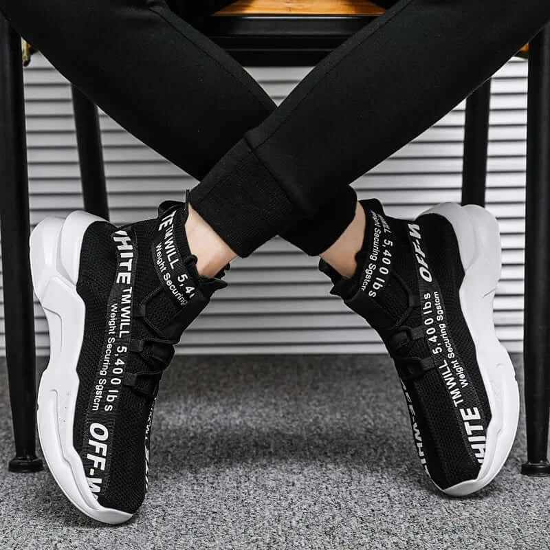 Mens Sneakers High Top Mesh Casual Comfortable Breathable Socks Shoes Outdoor Walking Shoe for Men Fashion Zapatillas Hombre