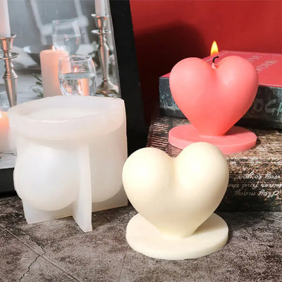 For fun 3D Love Candle Silicone Mold DIY Handmade Heart-shaped Soap Plaster Candle Making Mold Valentine's Day Gift Making Mold