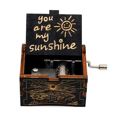 You Are My Sunshine Music Box, Color Printing Wooden Hand Crank Musical Box, Birthday Gift for Girlfriend, Children's Day Gift