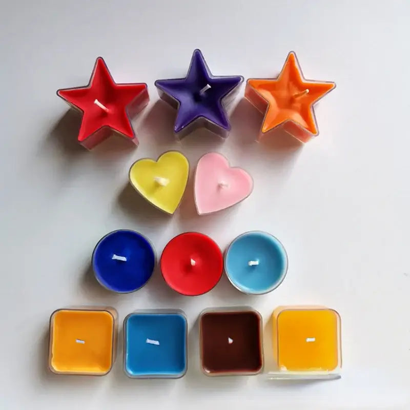 20pcs DIY Candle Molds Round Heart shaped Small Candle Love PC Box Plastic Flame Retardant Wax Box Acrylic Tea Wax Shell