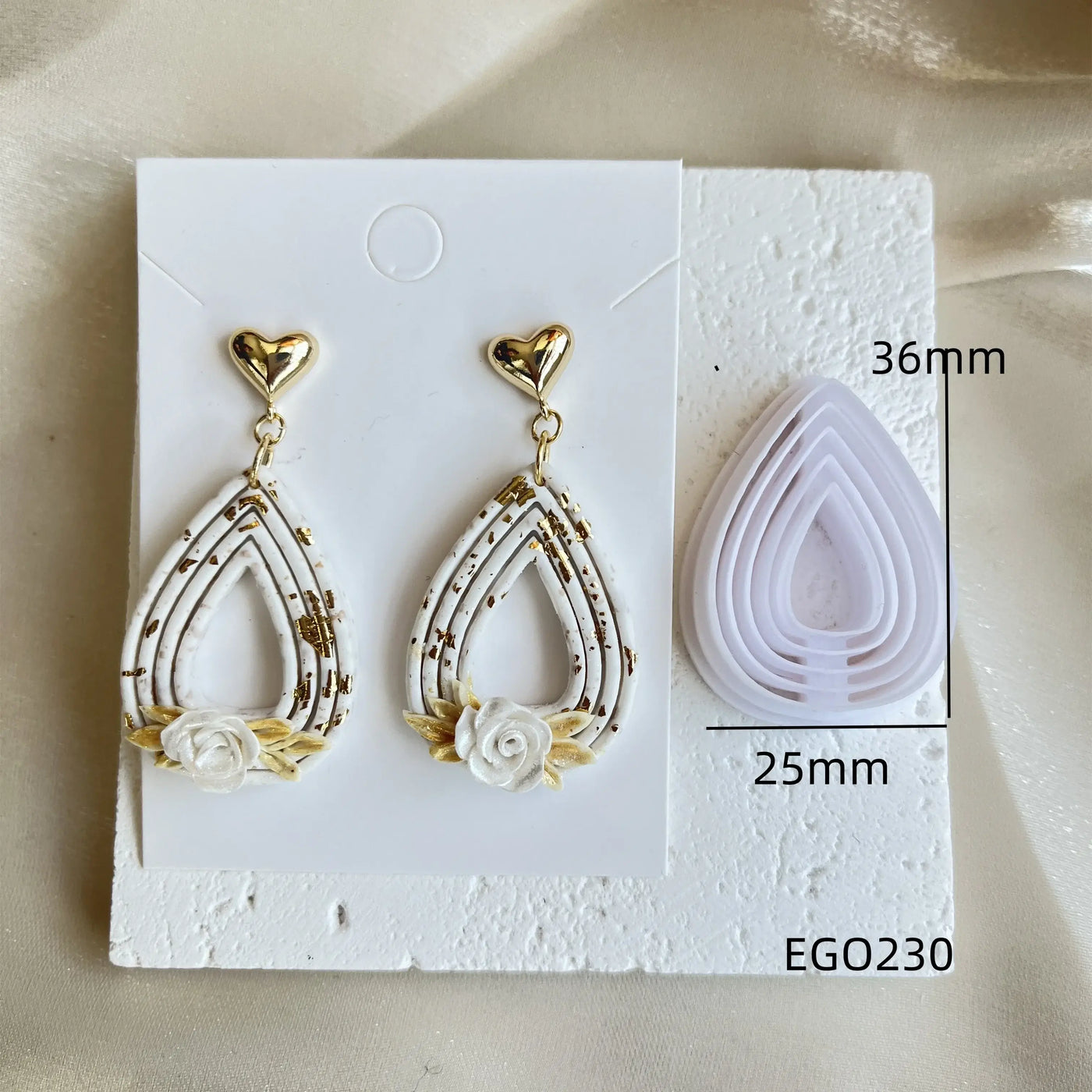 Soft Ceramic Earrings Polymer Clay  Cutter Border Geometric Pattern Mould DIY Clay Earrings Jewelry Pendant Clay tools