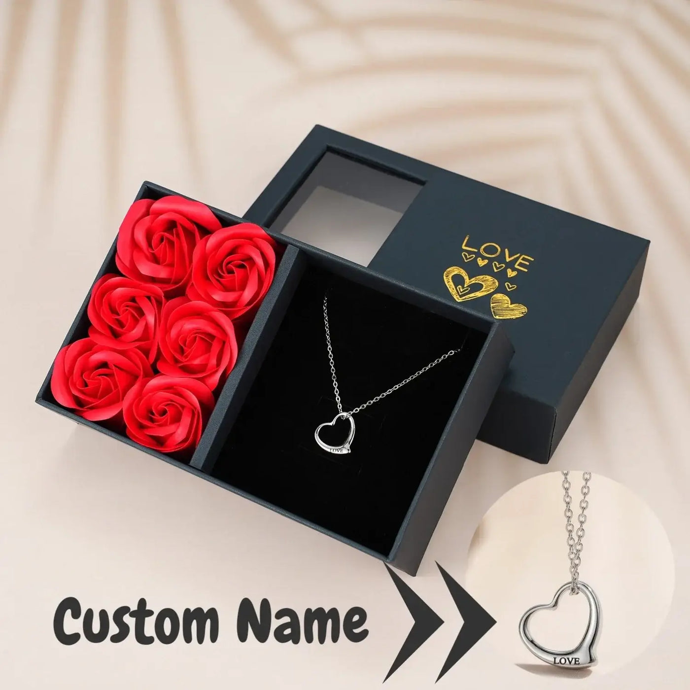 Preserved With Rose Box Love Necklace Gifts for Wife Girlfriend Mom Romantic Gifts for Her Birthday Anniversary Mothers Day Gift