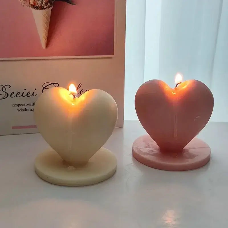 3D Love Candle Silicone Mold DIY Handmade Heart-shaped Soap Gypsum Crystal Crafts Resin Casting Mold Valentine's Day Gift Making