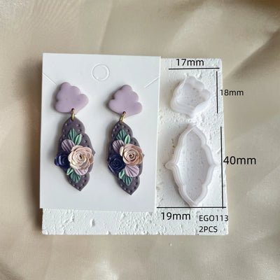 Soft Ceramic Earrings Polymer Clay  Cutter Border Geometric Pattern Mould DIY Clay Earrings Jewelry Pendant Clay tools