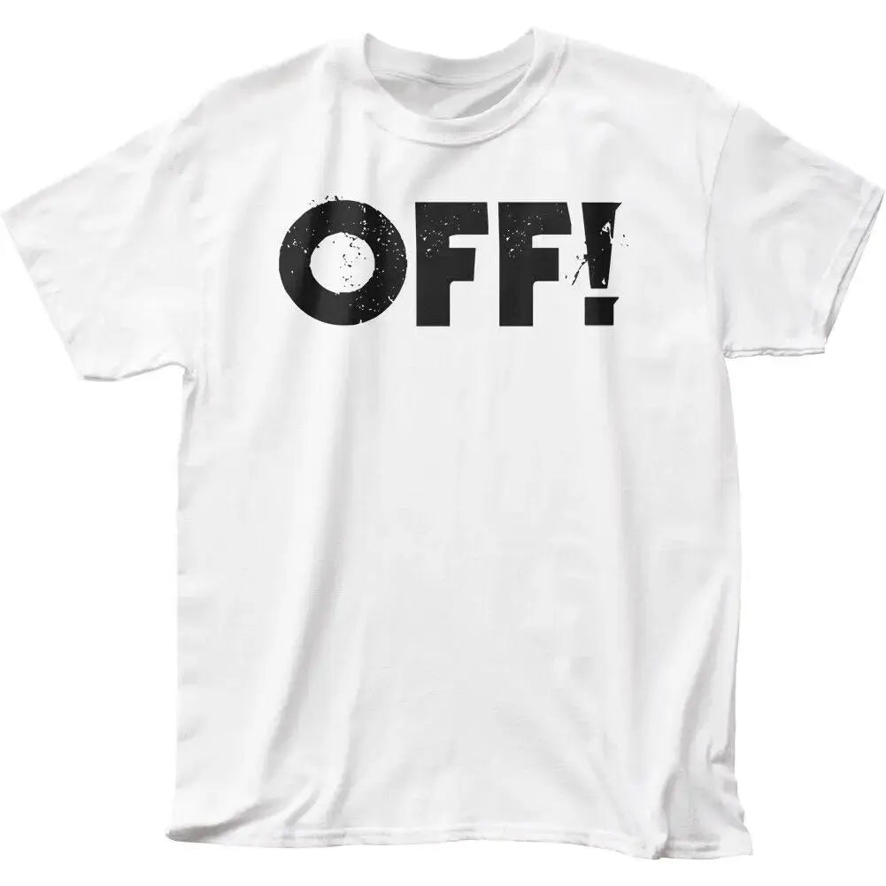 OFF Logo T Shirt Mens Licensed Rock N Roll Music Band Retro New White