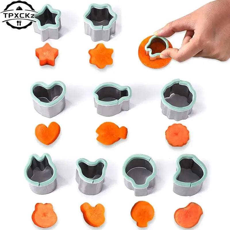 1pc Star Heart Shape Vegetables Cutter Portable Plastic Handle Cook Tools Stainless Steel Fruit Cutting Die Kitchen Gadgets