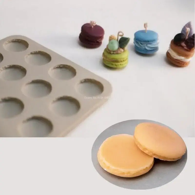 Silicone Mold Homemade Handmade Candle Macaron Shape Cutting Mold DIY Aromatherapy Candle Wax Cup Macaron Shaping Making Tool