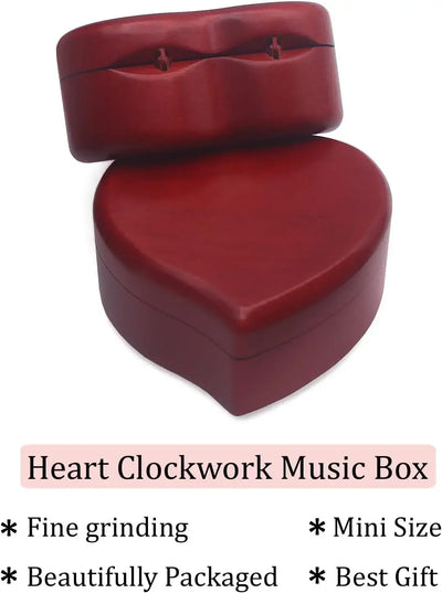 SOFTALK One Love Solid Wood Heart shaped Music Box Christmas Birthday Valentine's Day Gift