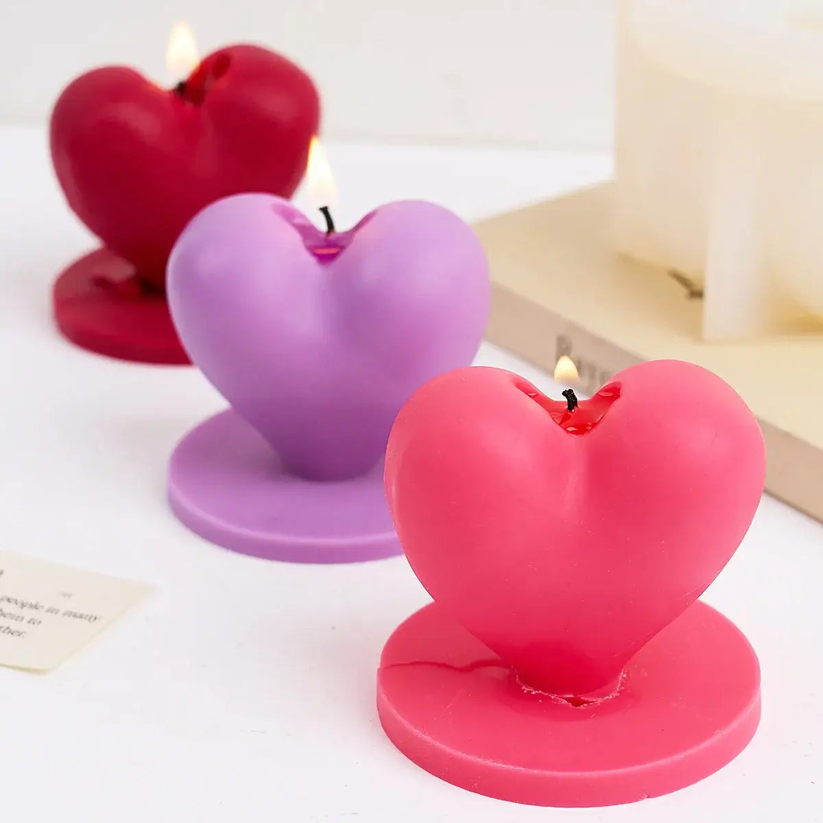 Love Candle Silicone Mold DIY Handmade Heart Shape Scented Candle Soap Resin Mold Valentine's Day Craft Gift Home Decor Supplies