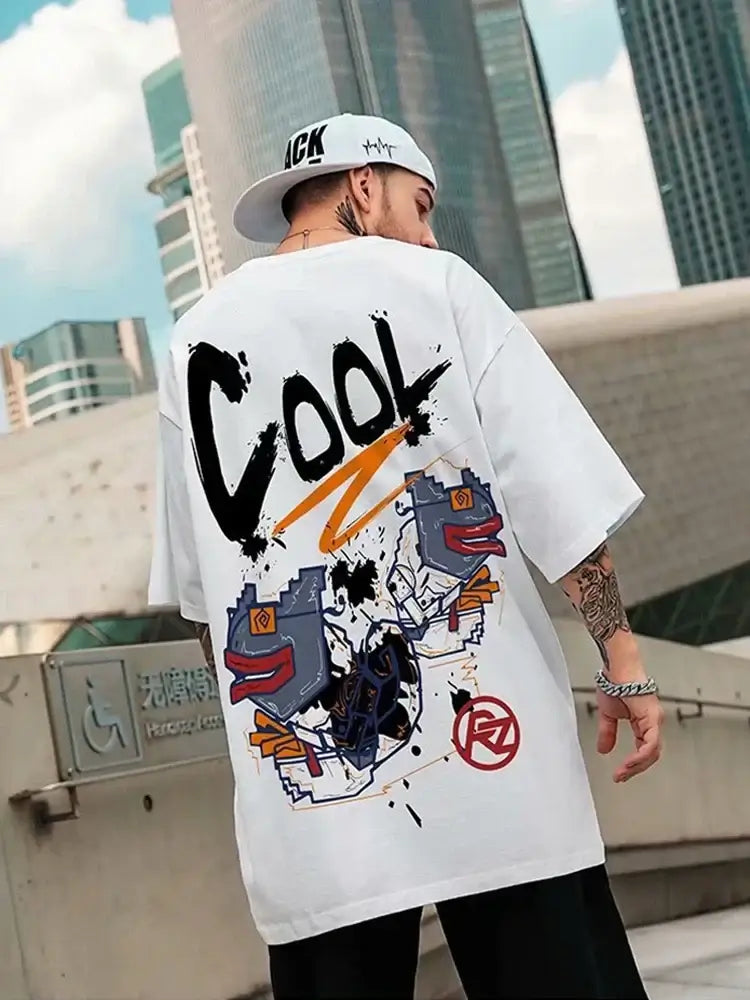 Summer Men's T-shirts 2025 Cool Funny Graphic Print T Shirt Letter Retro Cool Design Streetwear Short Sleeve Tee Top Y2K Clothes