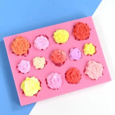 13 Holes Rose Flower Chocolate Making Tray Peony Candy Ice Cube Silicone Moulds Plant Valentine’s Day Gifts Scented Candle Molds