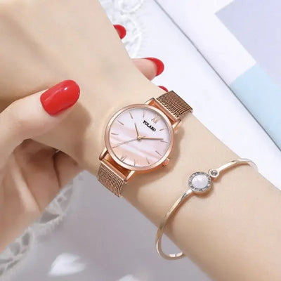 Rose Gold Women Watch 2024 Top Brand Luxury Magnetic Starry Sky Lady Wrist Watch Mesh Female Clock for Dropship Relogio Feminino