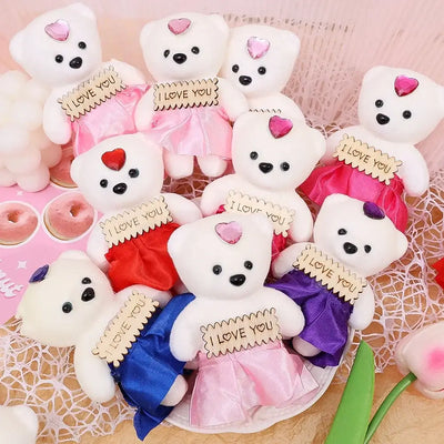 10/5Pcs Foam Bear Artificial Flower Teddy Bear Rose for Wedding Birthday Party Home Decoration Accessories DIY Valentines Gifts