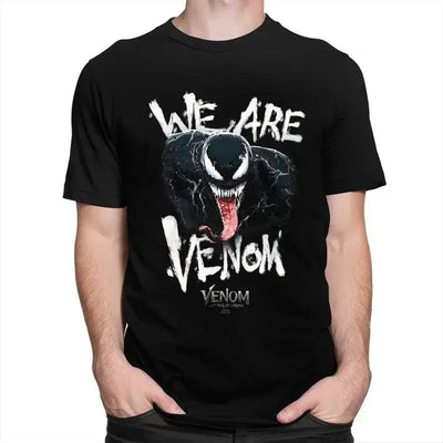 Venom We Are Hungry Tshirts for Men Short Sleeved Print T Shirt Stylish T-shirts Slim Fit Cotton Tee Clothes